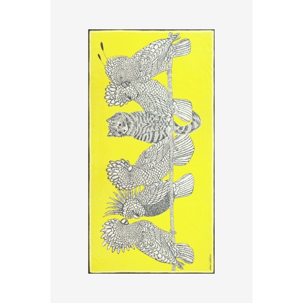 Inoui Editions medvilnės skara CARACAT YELLOW